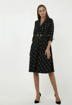 Madam-T NENSI - Robe De Jour - Schwarz, Weiß