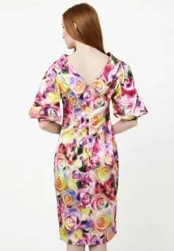 Madam-T Robe Fourreau - Gelb, Lila -Madam-T Soldes 2022 1b61c0f216924aa8a14f730042235780