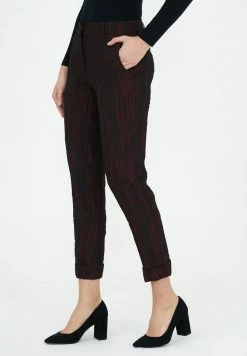 Madam-T MARIO - Pantalon Classique - Schwarz/burgund -Madam-T Soldes 2022 1c12381a120e47cd9ab73b522e088373