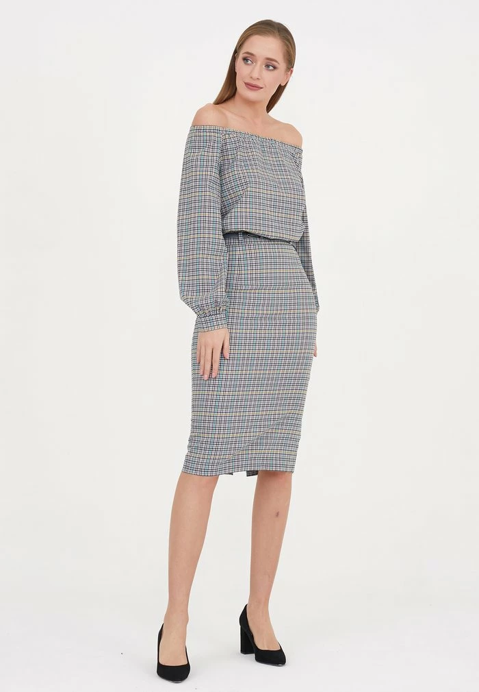 Madam-T KALIPSA - Robe Fourreau - Grau/gelb 6 Madam-T KALIPSA - Robe Fourreau - Grau/gelb – Image 6