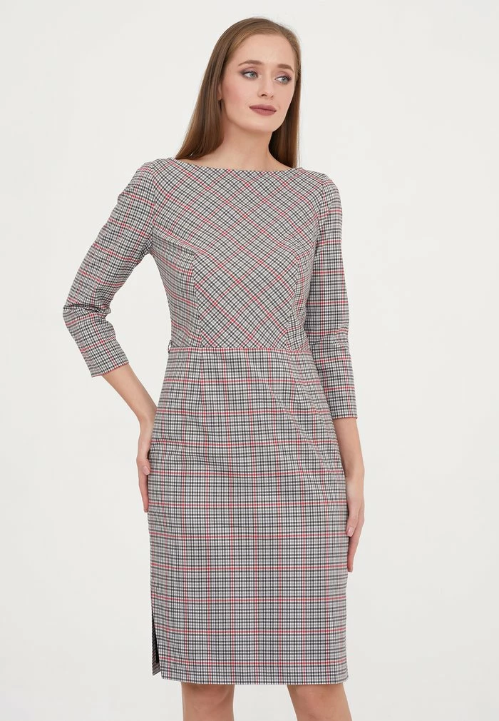 Madam-T MUARA - Robe Fourreau - Grüner Zig/rot 1 Madam-T MUARA - Robe Fourreau - Grüner Zig/rot