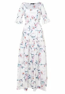 Madam-T SALAMEA - Robe Longue - Weiß, Rosa -Madam-T Soldes 2022 1e289ea43f38490788e731e824574e21