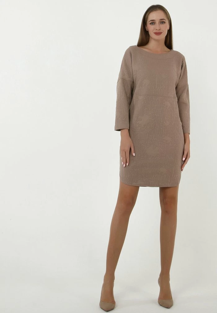 Madam-T LEONIE - Robe Fourreau - Dunkel Beige 7 Madam-T LEONIE - Robe Fourreau - Dunkel Beige – Image 7