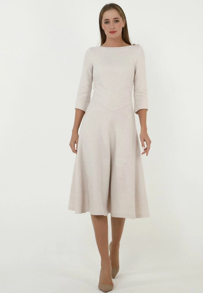 Madam-T YANNA - Robe En Jersey - Creme 2 Madam-T YANNA - Robe En Jersey - Creme – Image 2