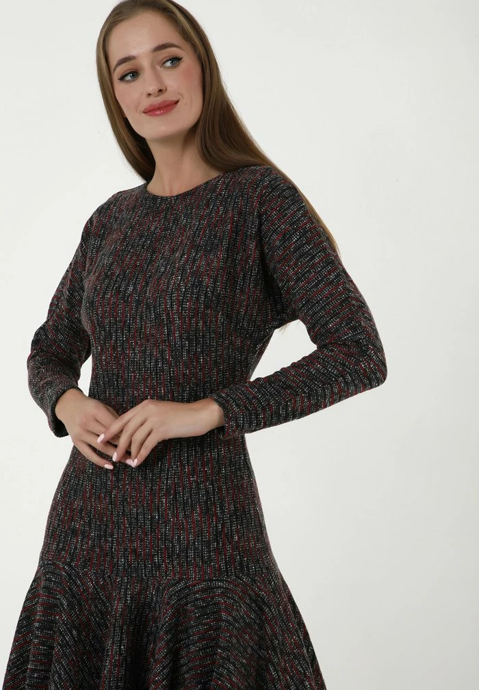 Madam-T SAMARA - Robe Pull - Dunkelgrau Rot 4 Madam-T SAMARA - Robe Pull - Dunkelgrau Rot – Image 4