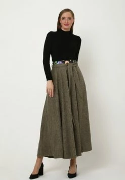 Madam-T ROCK ROCK RITA - Jupe Trapèze - Khakifarben -Madam-T Soldes 2022 1ec399d0445d4c728b7de0103a1e4d12