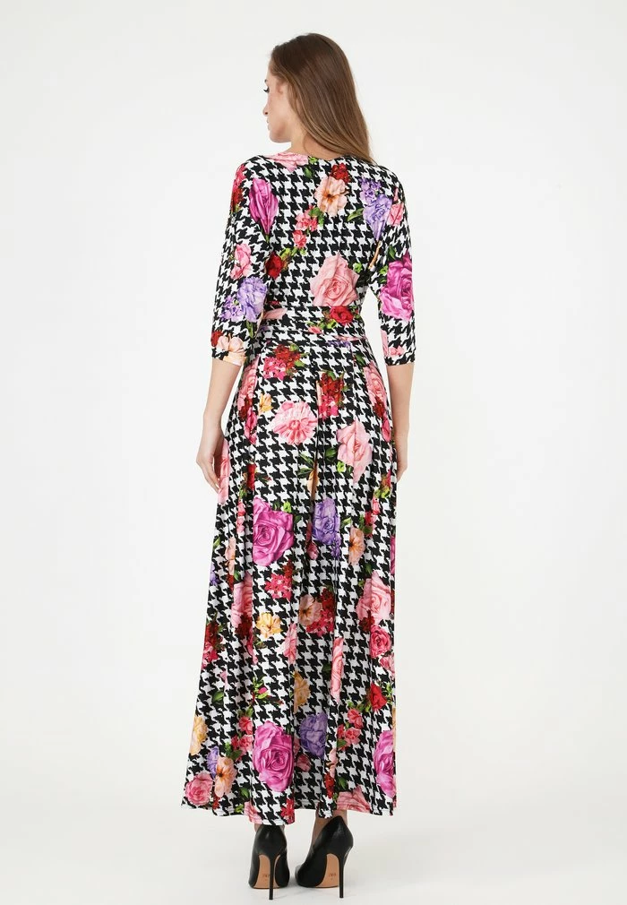 Madam-T KOMBINA - Robe Longue - Weiß Schwarz 3 Madam-T KOMBINA - Robe Longue - Weiß Schwarz – Image 3