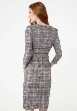 Madam-T Robe Fourreau - Grau Weinrot -Madam-T Soldes 2022 20a186925e2b447d8c73e032d594e611