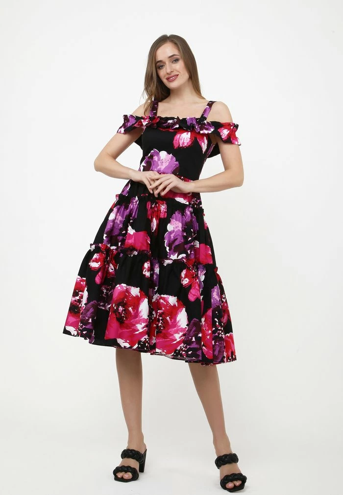 Madam-T MICHELINA - Robe De Jour - Schwarz / Himbeere 6 Madam-T MICHELINA - Robe De Jour - Schwarz / Himbeere – Image 6