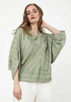 Madam-T LORETTA - Blouse - Khaki, White