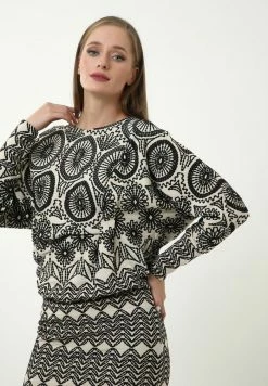 Madam-T CHERRY - Robe Fourreau - Beige/ Schwarz -Madam-T Soldes 2022 22011f69f76a498289d5df212537bccd