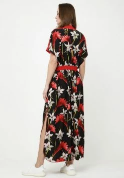 Madam-T TSURUMI - Robe Longue - Schwarz, Rot -Madam-T Soldes 2022 22154b79901d40f496e9c0e8621dfc79