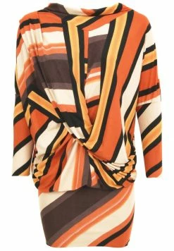 Madam-T FIRA - Robe Fourreau - Beige, Orange -Madam-T Soldes 2022 22a68928c5c34b43ab322ee6df8ff9a5