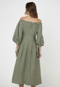 Madam-T ANTONELLA - Robe De Jour - Khaki/ Weiß -Madam-T Soldes 2022 236472168dc9412e9229a10a5f654a28