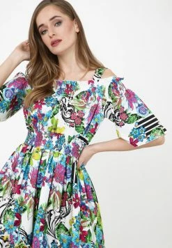 Madam-T FERANA - Robe De Jour - Weiß, Hellblau -Madam-T Soldes 2022 238db51b3405486f87582efdc152ccae