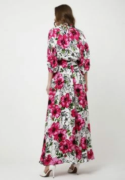 Madam-T Robe Longue - Weiß, Rosa -Madam-T Soldes 2022 25c13f5897ce459ba84d32a6f6c3564c