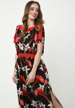 Madam-T TSURUMI - Robe Longue - Schwarz, Rot -Madam-T Soldes 2022 2604336a21f543edae4b3055b2f13d7d