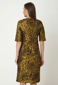 Madam-T Robe Fourreau - Schwarz, Senf -Madam-T Soldes 2022 2694519f15eb4c789724e01024fd7c6f