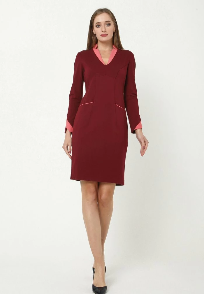 Madam-T Robe En Jersey - Weinrot 2 Madam-T Robe En Jersey - Weinrot – Image 2