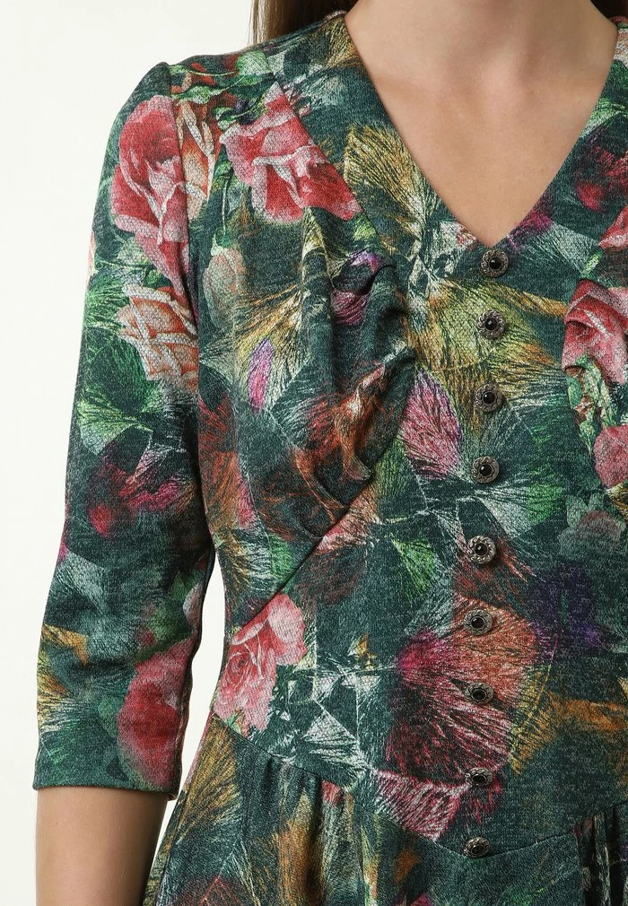 Madam-T DAISY - Robe De Jour - Grün/ Rot 7 Madam-T DAISY - Robe De Jour - Grün/ Rot – Image 7