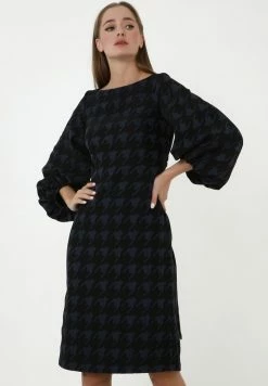 Madam-T ULANA - Robe De Jour - Schwarz/blau