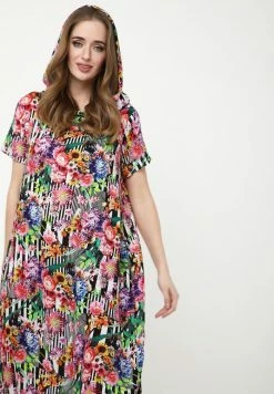 Madam-T ADELINARA - Robe Longue - Schwarz Rosa -Madam-T Soldes 2022 277f246eb2bb40219a25085d276c4984