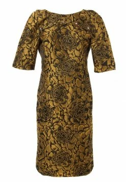 Madam-T Robe Fourreau - Schwarz, Senf -Madam-T Soldes 2022 27eef0118446455e95facb8b974515ad