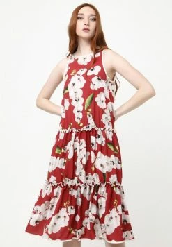 Madam-T LAZURINA - Robe De Jour - Rot Hellbraun