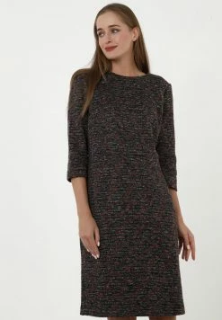 Madam-T RECANA - Robe Fourreau - Dunkelgrau Rot