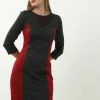 Madam-T KLEID URIKA - Robe Fourreau - Weinrot, Grau