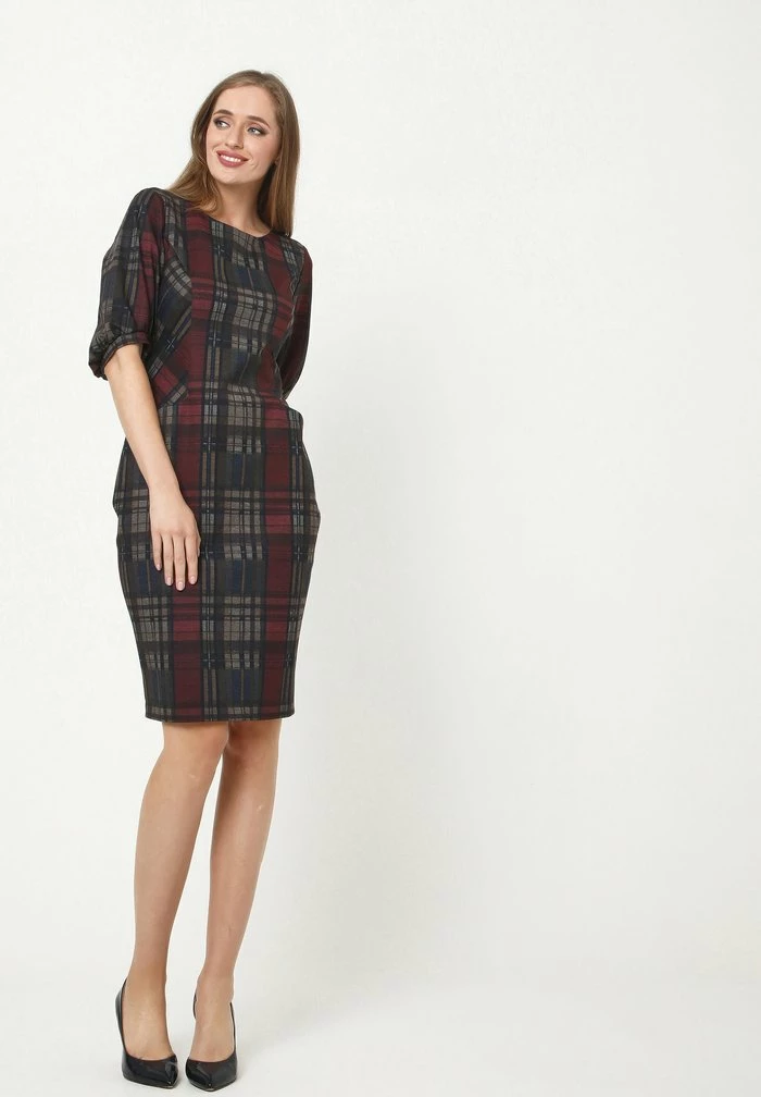 Madam-T JERSEYKLEID AGARATA - Robe Fourreau - Weinrot, Blau 2 Madam-T JERSEYKLEID AGARATA - Robe Fourreau - Weinrot, Blau – Image 2