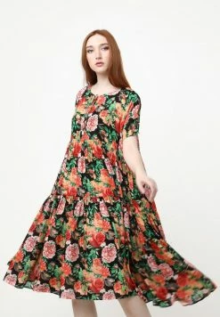 Madam-T ABELYA - Robe De Jour - Schwarz, Orange -Madam-T Soldes 2022 2c7b1900c3a548e9b8c2f479800f728f