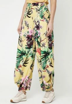 Madam-T Pantalon Classique - Gelbgrün