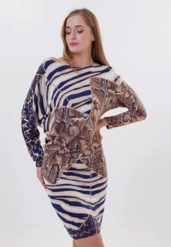 Madam-T KASANDRA - Robe De Jour - Beige,/blau -Madam-T Soldes 2022 2e0bc68cd7dc41c58fae9836a76e8f1b