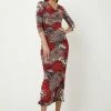 Madam-T ARAGURIA - Robe Fourreau - Rot/beige