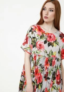 Madam-T OFELIA - Robe De Jour - Grau, Koralle -Madam-T Soldes 2022 2e5a38b866ce4a928a9a3fea24733a2e