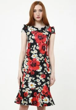 Madam-T DEVENTA - Robe De Jour - Schwarz, Rot -Madam-T Soldes 2022 2f77fee312764e7a8cca59f2736723b9