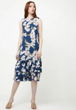 Madam-T GAISA - Robe De Jour - Blau, Hellbraun