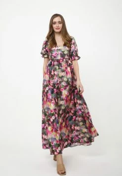 Madam-T AMORESSA - Robe Longue - Grau, Rosa