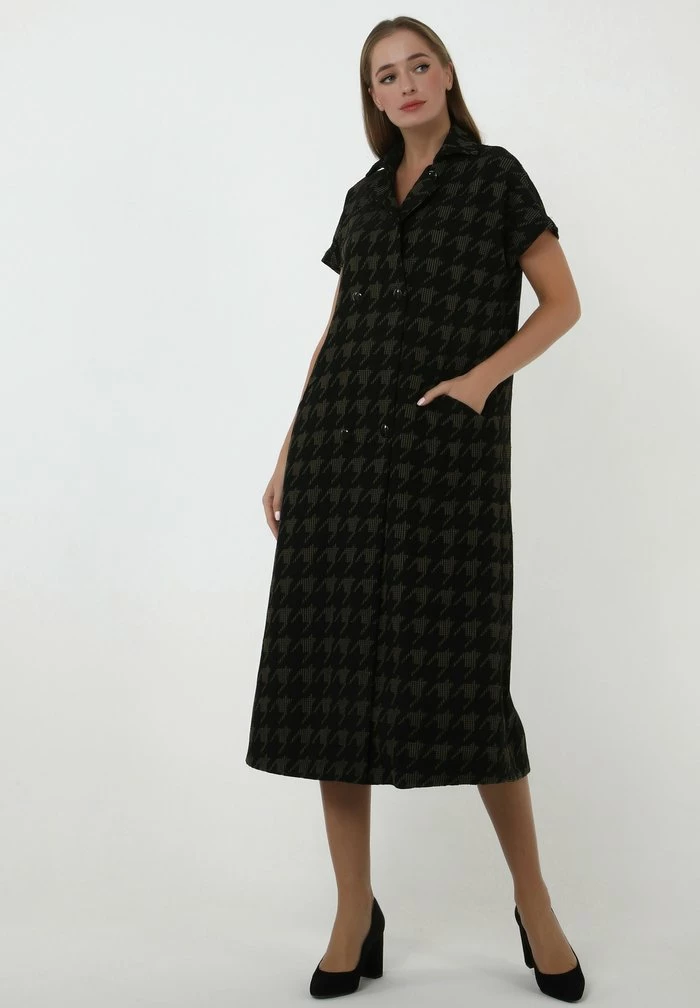 Madam-T ITELIA - Robe En Jersey - Schwarz Khaki 8 Madam-T ITELIA - Robe En Jersey - Schwarz Khaki – Image 8