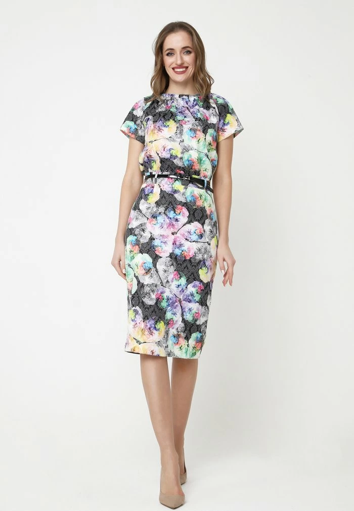 Madam-T CALYPSO - Robe Fourreau - Anthrazit/flieder 1 Madam-T CALYPSO - Robe Fourreau - Anthrazit/flieder