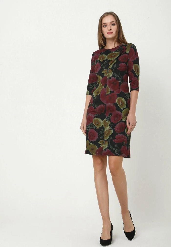 Madam-T JERSEYKLEID - Robe En Jersey - Schwarz/weinrot 2 Madam-T JERSEYKLEID - Robe En Jersey - Schwarz/weinrot – Image 2