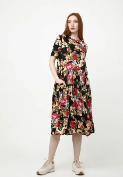 Madam-T Robe De Jour - Schwarz ,urgurgundy