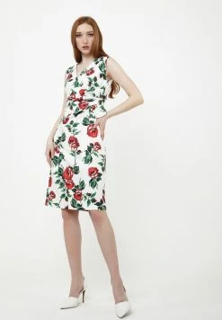 Madam-T MARSIA - Robe De Jour - Weiß Rot