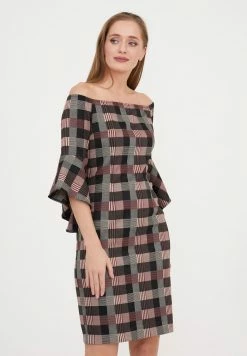 Madam-T SABINA - Robe Fourreau - Bla Askk / Beige -Madam-T Soldes 2022 315612d91fc8416bbb0fdf8b9e666e86