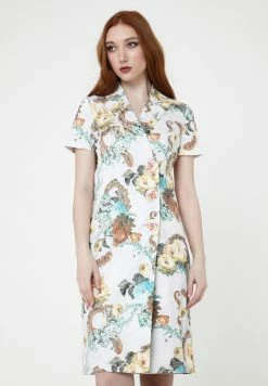 Madam-T Robe Chemise - Milchig, Hellbraun