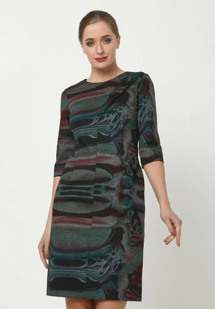 Madam-T JERSEYKLEID - Robe En Jersey - Grau Aqua 1 Madam-T JERSEYKLEID - Robe En Jersey - Grau Aqua