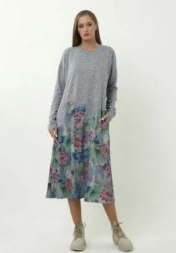 Madam-T Robe Longue - Hellblau, Lila