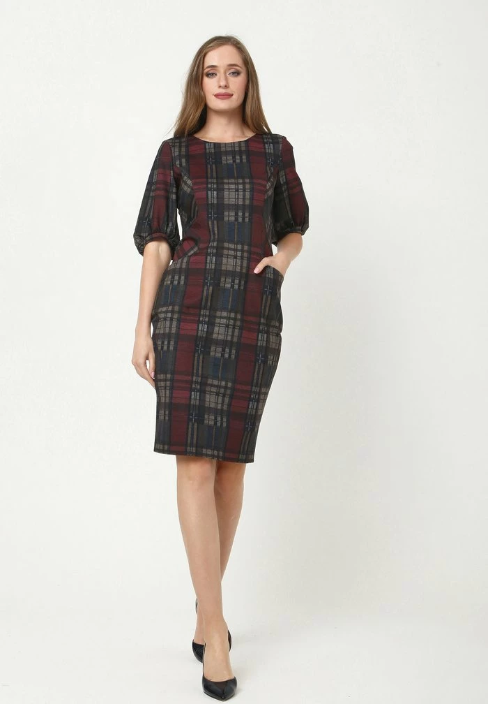 Madam-T JERSEYKLEID AGARATA - Robe Fourreau - Weinrot, Blau 1 Madam-T JERSEYKLEID AGARATA - Robe Fourreau - Weinrot, Blau