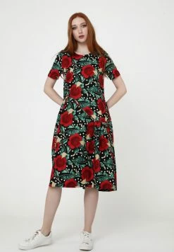 Madam-T Robe De Jour - Schwarz Rot -Madam-T Soldes 2022 32ed6f505c1b4300866e41a2538624c2